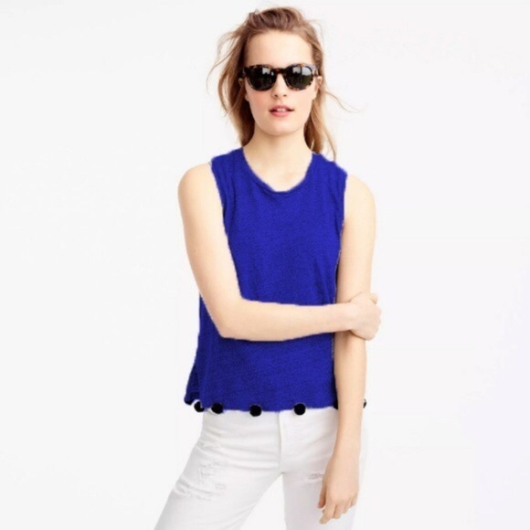 J. Crew Tops - J. Crew linen pompom tank G1313